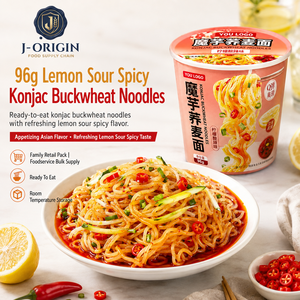 96g Lemon Sour Spicy <strong>Konjac</strong> Buckwheat <strong>Noodles</strong> Ready to Eat Instant Low Calorie Asian Food Snack OEM Private Label - Product Image 2