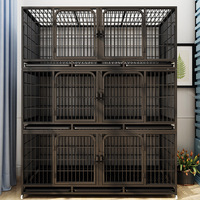 Haute qualité intérieur galvanisé tuyau carré Villa chat Cage couche cage pour animaux de compagnie métal grandes Cages pour chats