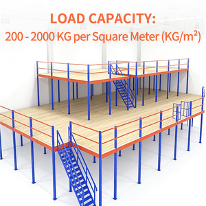 Platzsparende Kaltgewalzte Stahl-Zwischenebene für Lager, Einfache Montage, Abnehmbares Hochdichtes Lagerregal, 300kg/qm Tragfähigkeit - Product Image 2
