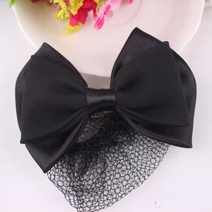 Mujeres Bow Hair Clip Lace Bow-knot Decor Hair Bun Cover Barrettes Net Snood Hairnet - Product Image 4