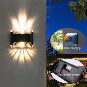 الشمسية وحدة إضاءة LED جداريّة مصباح الدافئة الأبيض حديقة المشهد خطوة مصابيح للأرضيات في الهواء الطلق للماء مسار درج جدار الإضاءة