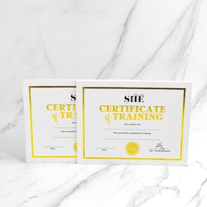 High Quality A3/A4/A5 Size Custom <b>Certificate</b> Gold Foil Printing Cartoon Design Gym Gift Business Cardboard Corrugated Board - Product Image 2