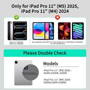 Funda con teclado inalámbrico Laudtec para iPad Pro 11 pulgadas M5 2025 con 7 retroiluminaciones RGB, panel táctil, soporte ajustable, ultrafina, negra - Product Image 2