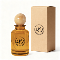 Botol Semprot Parfum Kaca Crimp Mewah Warna Amber Coklat Hitam Kosong Ukuran 30ml 50ml 100ml dengan Tutup Kayu Bentuk Khusus