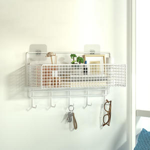 Étagère murale de rangement écologique au design moderne, installation facile sans perçage, panier suspendu sans trace pour salle de bain et cuisine - Product Image 3