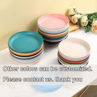 Assiette ronde en plastique de 19,5 cm, petite assiette légère incassable pour enfants et adultes, idéale pour le dîner, le camping et les salades