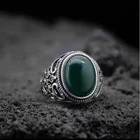 Fabricant de bijoux sur mesure, anneaux en agate incrustés de motifs floraux pour homme, anneau plaqué zircon, anneau vintage réglable