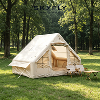 Tente de camping auto-gonflable Oxford, petite, portable, imperméable, 6,3 m², double porte en U, fabrication OEM