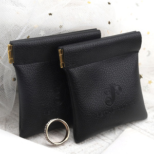 High Class Custom Design Logo Pu Leather Fashion Bag Earphone Jewelry Ring Necklace Coin Leather Dust Bag with Iron <b>Sheet</b> - Product Image 5