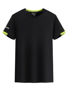 Nouveau style de t-shirt en tissu rafraîchissant à col rond, tricoté, pour la gym, séchage rapide, uni, pour hommes - Product Image 6