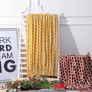 Vana Inyahome — couverture en acrylique souple, ferme bohème, <span class=keywords><strong>Chic</strong></span>, avec glands, texture 3D, <span class=keywords><strong>canapé</strong></span> léger, Manta Para - Product Image 3