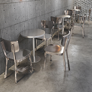 Anama-sofá de acero inoxidable cromado para restaurante, mueble de mesa y silla para <span class=keywords><strong>Bar</strong></span> y cafetería - Product Image 6