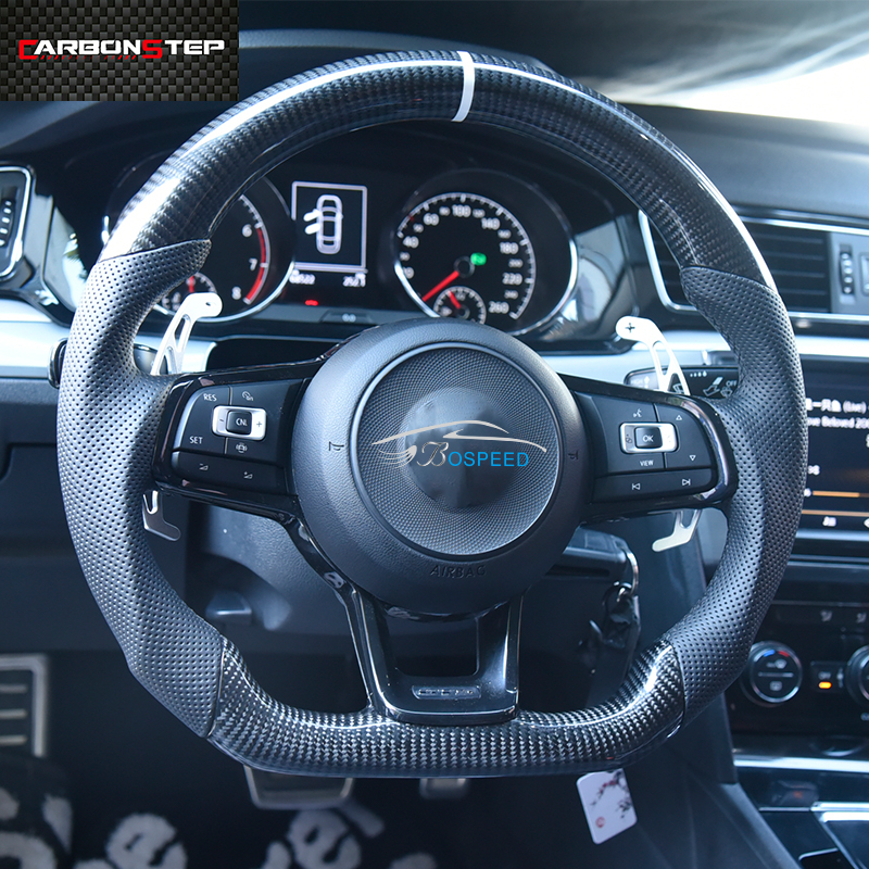 Индивидуальные кожаные карбоновые рулевые колеса для VW Golf Gti R-Line Gts Carbonstep, рулевое колесо