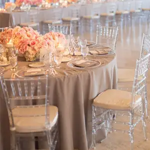 Wholesale Wedding Transparent Clear Acrylic Mesh Back Chiavari Chairs For Weddings And Banquet