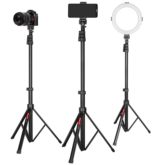 KINGJOY Aluminum Alloy Phone Tripod Selfie Stick Fold LED Light Face Tracking Extendable Stand Wireless Remote for iPhone 15