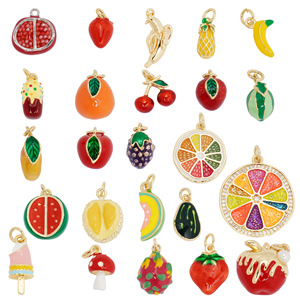 3D Fruit Pendant Charms Copper Alloy Colorfast Electroplated For DIY Jewelry Making Unisex Fashion Accessories - Product Image 1