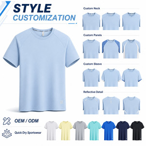 T-shirt personnalisé à séchage rapide 170g 88% polyester 12% élasthanne col rond manches courtes couleur unie vêtements de sport décontractés pour hommes - Product Image 4