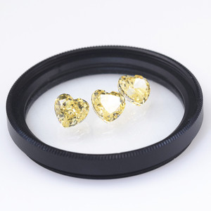 Pietre preziose sintetiche CZ taglio ghiaccio taglio <span class=keywords><strong>cuore</strong></span> giallo chiaro Zirconia pietra - Product Image 5