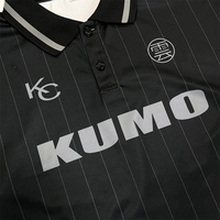 Camisetas de fútbol de manga larga Diseño de impresión de sublimación personalizado Vintage Polo Neck Street Sports Boxy Oversize Soccer Jersey
