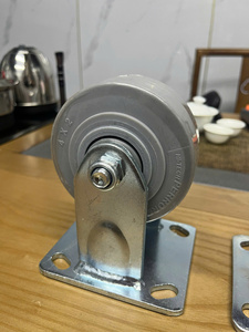 4 5 6 8 inch Durable Grey TPR Rubber Caster Wheel PP Hub Zinc Plated Fixed Plate Bracket for <b>Material</b> <b>Handling</b> - Product Image 6