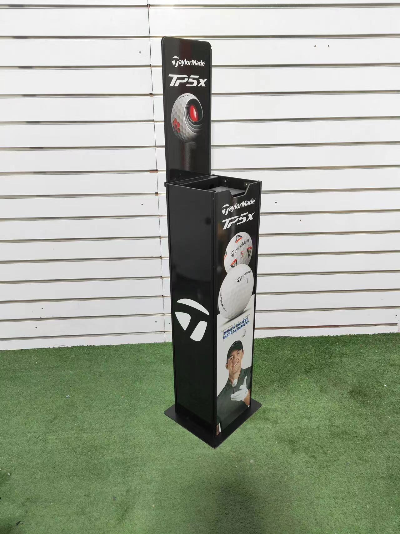 Golf Ball Lift Bucket Automatic Storage Bin, Featuring a Black square Metal Display Rack with a Spring Mechanism. — view 4