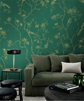 Papier peint mural auto-adhésif en relief en forme de fleurs et d'oiseaux, décoration murale pour chambre à coucher, bureau, hôtel, café, restaurant, intérieur