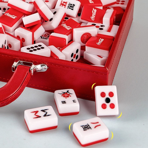 Xách tay woden hộp cho Acrylic Pha Lê Mỹ mahjong Set đóng gói dập nóng logo mahjong da gỗ bao bì Vali - Product Image 6