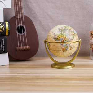 Globe terrestre rotatif en plastique, décoration de bureau et de <span class=keywords><strong>maison</strong></span>, design Art <span class=keywords><strong>Déco</strong></span>, couleur antique, 10 cm, PVC, cadeau, vente chaude - Product Image 1
