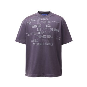 Camiseta Unisex de Manga Corta con Cuello Alto y Estampado Digital de Letras Vintage de Bang <span class=keywords><strong>Olo</strong></span> High Street - Product Image 2