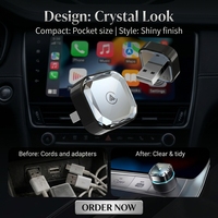 Adattatore Mini a Forma di T per CarPlay Wireless e Android Auto, Qualcomm 8-Core, Bluetooth e USB, Compatibilità Universale, Versione Diamond