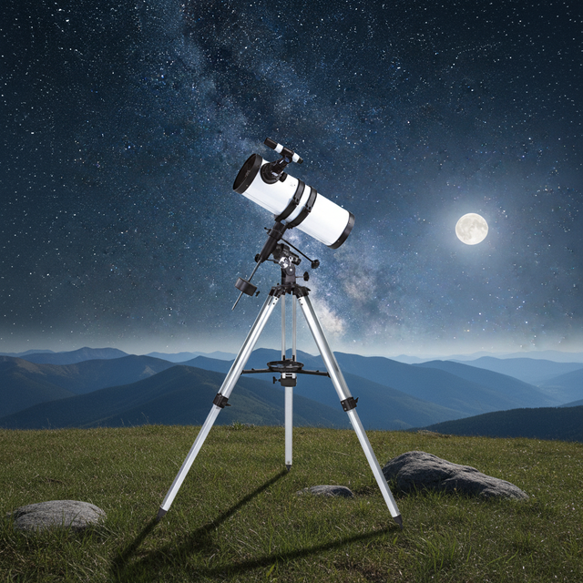 Phenix Telescope PH750150 Tripod and Finder Scope Outdoor Cellphone Equatorial Reflector Astronomical Telescope