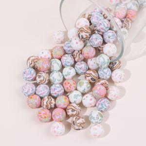 Mordedor para dentición de bebé, cuentas de silicona suaves de grado alimenticio de 15mm, sin BPA, azul, ecológico - Product Image 6