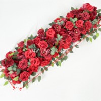 Chemin de table de luxe en fleurs artificielles pour la décoration d'événements de mariage internationaux - Fournisseur en gros