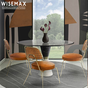 WISEMAX-mesa <span class=keywords><strong>de</strong></span> comedor <span class=keywords><strong>de</strong></span> mármol negro <span class=keywords><strong>de</strong></span> lujo, muebles modernos <span class=keywords><strong>de</strong></span> cristal redondo para restaurante y hogar, para sala <span class=keywords><strong>de</strong></span> estar - Product Image 4