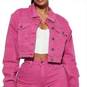 Chaqueta Vaquera Personalizada para Mujer, Premium, Estilo Vintage, Lavada, Acabado Otoñal, Casual, Ecológica, Fabricante de Ropa al por Mayor, OEM, ODM - Product Image 1
