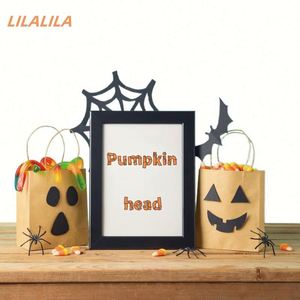 Sac en papier kraft pliable personnalisé pour cadeaux féminins, idéal pour le thé, la nourriture à emporter, les courses, avec votre propre logo pour Halloween - Grande Vente - Product Image 4