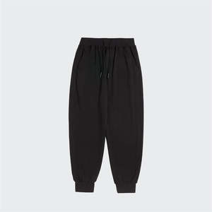 กางเกงขาบานสำหรับผู้ชายกางเกงสเวตเตอร์ทำจากผ้าเฟรนช์เทอร์รี่ทรงโอเวอร์ไซส์ผ้าคอตตอนสีพื้นสไตล์ลำลองเอวกลาง - Product Image 5