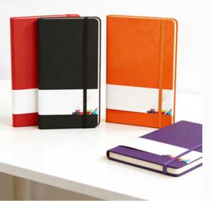 Carnet en cuir A4 A5 A6 personnalisé avec pages intérieures sur mesure, sangle élastique et couverture en PU – Cadeau promotionnel - Product Image 1