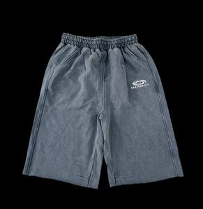 Pantaloncini Casual da Uomo Grigi - 100% Cotone Terry con Chiusura a Coulisse, Traspiranti ed Elastici in Vita, Loghi Frontali, Pantaloncini Sportivi - Product Image 4