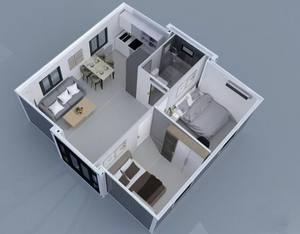 Casa Contenedor Expandible <span class=keywords><strong>de</strong></span> 20 pies/40 pies, Casas Prefabricadas, Casa <span class=keywords><strong>de</strong></span> <span class=keywords><strong>Fin</strong></span> <span class=keywords><strong>de</strong></span> <span class=keywords><strong>Semana</strong></span> con Aislamiento Adicional <span class=keywords><strong>de</strong></span> 75 mm para Clima Frío - Product Image 2