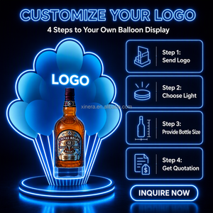Custom Bar Nightclub KTV Party Happy Birthday Balloon Shape Light Up Liquor Display <b>Stand</b> LED VIP Champagne Bottle Presenter - Product Image 5