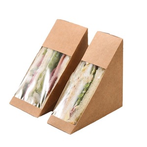 Scatola Sandwich in carta triangolare per imballaggio con stampa scatola pieghevole in cartone Sandwich usa e getta scatola per <span class=keywords><strong>Pizza</strong></span> Flexo - Product Image 1