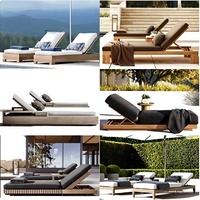 Chaise longue en teck massif pour extérieur, résistante à l'eau et au soleil, idéale pour piscine, B&B, terrasse, plage et jardin, design moderne