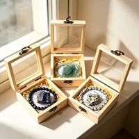 Coffret en bois avec kit de cristaux naturels bruts et bracelet assorti, ensemble de cristaux de guérison des chakras, coffret cadeau pour la méditation