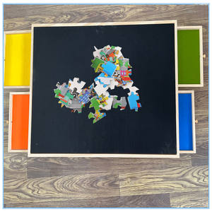 <span class=keywords><strong>Table</strong></span> de puzzle en bois pour enfants de 8 à 13 ans jouet de bricolage avec 1001 à 2000 pièces conception de plateau tournant pliant - Product Image 4