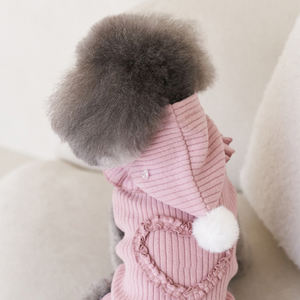 2025 noel yeni yıl sonbahar ve kış dip gömlek kalınlaşmış çizgili kedi giyim evcil hayvan yeleği + şapka - Product Image 2