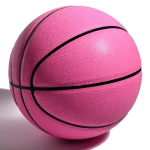 Basket-ball en cuir PU noir personnalisé, de haute qualité, intérieur et extérieur