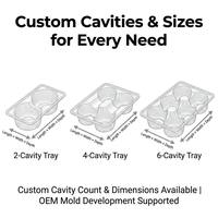 Boîtes à compartiments en plastique PP jetables personnalisées à 6 compartiments, 225x170x50mm, épaisseur 0,6mm, certifiées ISO/QS, OEM/ODM disponibles, nouveauté