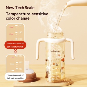 <span class=keywords><strong>Biberon</strong></span> d'alimentation pour nouveau-né en PP sans BPA, anti-éclaboussures, avec paille, personnalisable avec logo, pour eau et lait - Product Image 2