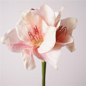 Bulbes d'amarilles artificielles de haute qualité, fleurs d'orchidées blanches et roses à 3 têtes en tissu de soie, fleurs artificielles pour la décoration de la maison et des mariages - Product Image 5